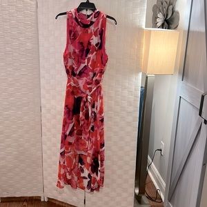 Beautiful, chiffon, Hi-lo sleeveless abstract, floral, print dress